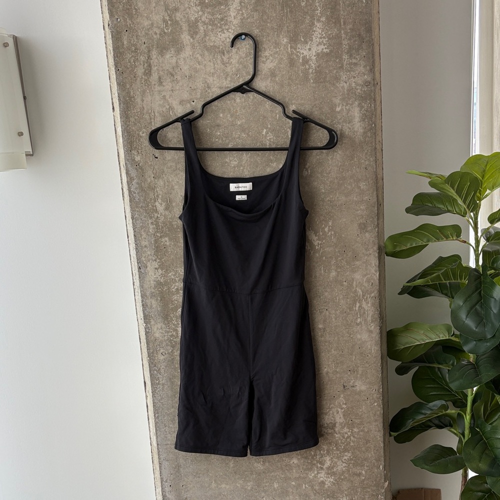 Babaton Black Contour Square-Neck Romper